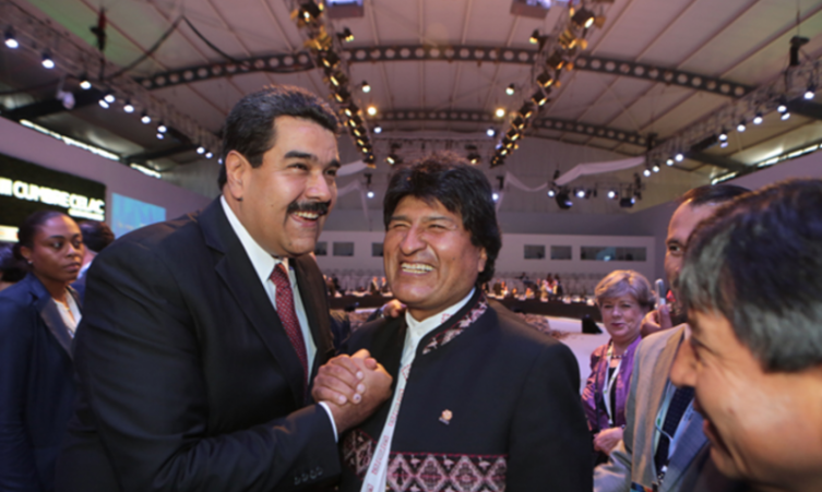Rencontre des présidents du Venezuela et de Bolivie, sommet de la CELAC, 29-28 janvier 2015.